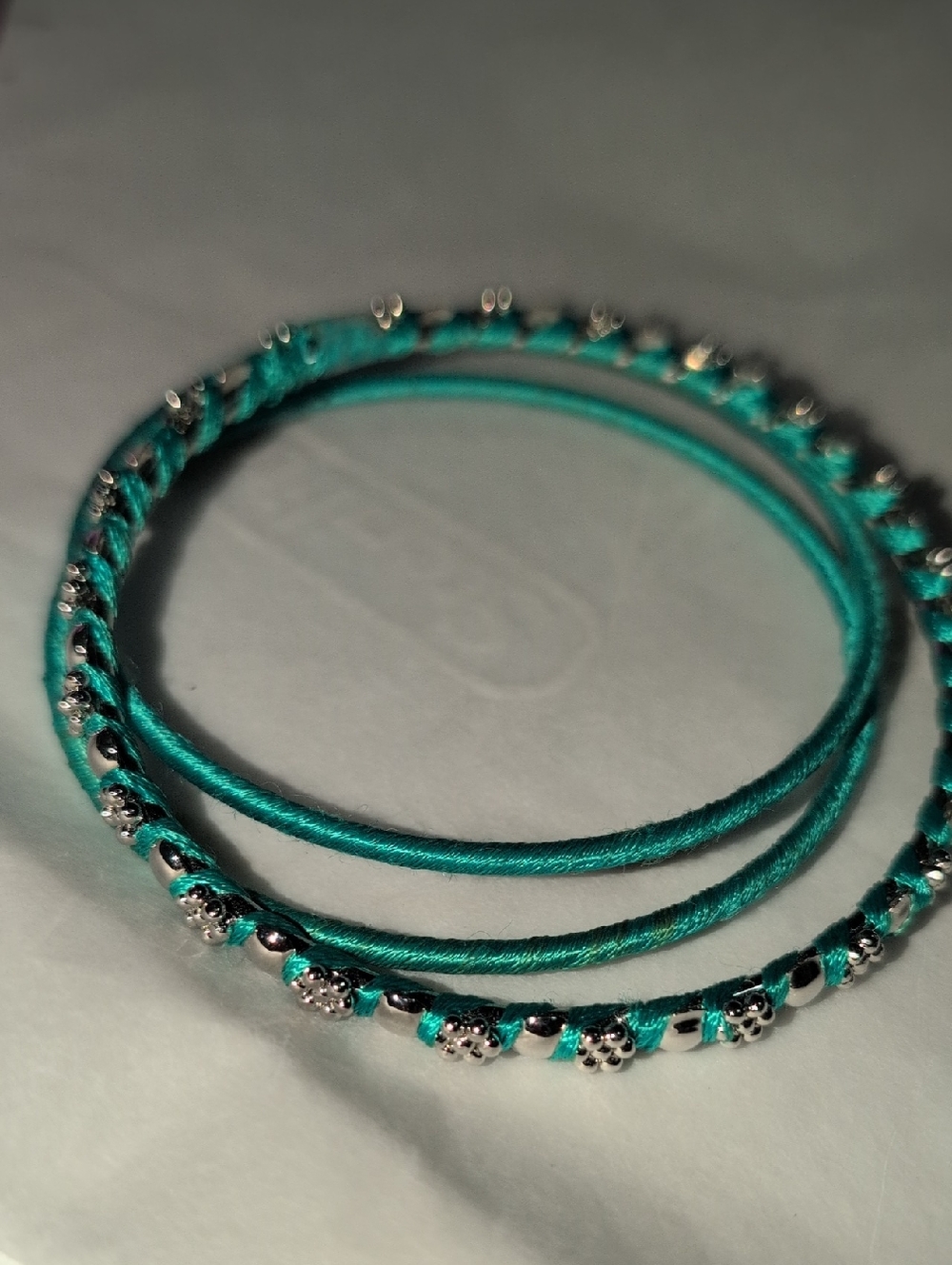 ❤️‍🔥10/$10❤️‍🔥 Set Of 3 Turquoise Thread Wrap Bangle Bracelets